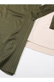 Mix and Match Mode 111642 - olive pinstripe and cream